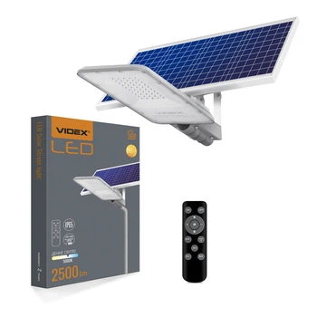 LED вуличний ліхтар автономний із сонячною панеллю VIDEX 30W 5000K VL-SLSO-305
