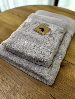 Набор махровых полотенец коттон L&M Home Textiles 2 шт (70х140, 50х90) пепел