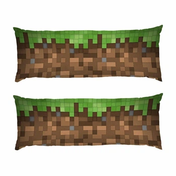 Подушка дакимакура Майнкрафт. Текстура. Minecraft габардин двусторонняя 150х50 см