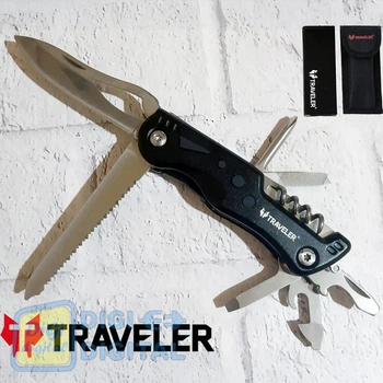 Ручной нож Traveler (10 в 1) Мультитул 11см MS002G Black/Blue
