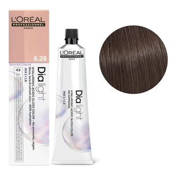 Гель-фарба безаміачна тонуюча L'Oreal Professionnel Paris на кислотній основі Dia Light 6.28 Темний блондин перламутровий мокка (шоколадний) 60 мл
