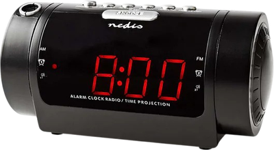 Радіобудильник Nedis AM / FM зі світлодіодною проекцією Чорний (CLAR005BK)