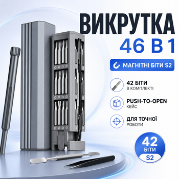 Прецизионная магнитная отвертка 44 в 1 в кейсе