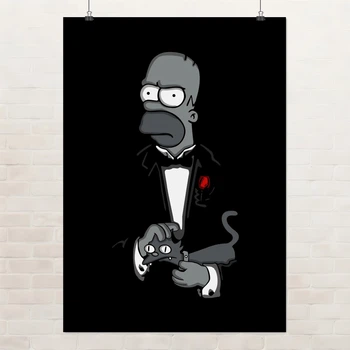 Постер Хрещений батько Гомер, Сімпсони, Godfather Gomer, Simpsons, A3 42×30 см (id1293)
