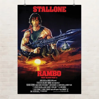 Постер Рэмбо 2, Rambo 2 (1985), Сильвестр Сталлоне, A3 42×30 см (id0376)