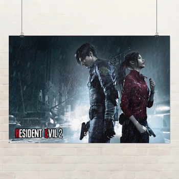 Постер Обитель зла 2, Resident Evil 2, Леон Кеннеди, Клэр Редфилд, плакат для геймера, A3 28×42 см (id6205)