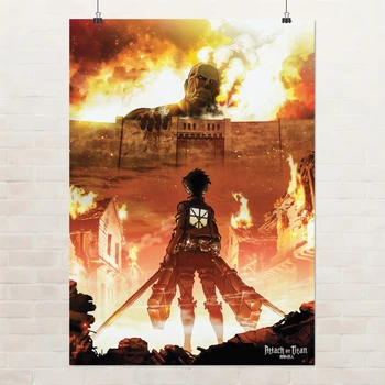 Постер Атака на титанов, Колоссальный Титан, Attack on Titans, аниме постер, A3 42×30 см (id0475)