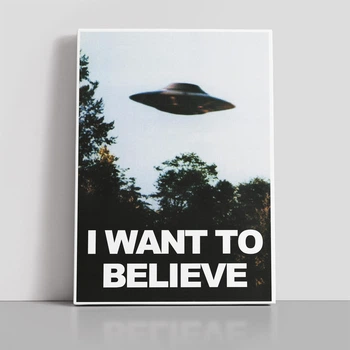 Інтер'єрна картина Цілком таємно, X-Files, I want to believe, НЛО, UFO, серіал, інтер'єрний постер, 42×30 см (id1578)