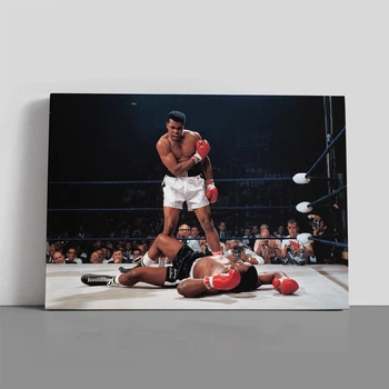 Интерьерная картина Мохаммед Али и Сонни Листон, Muhammad Ali, бокс, культовое фото, 30×42 см (id1917)