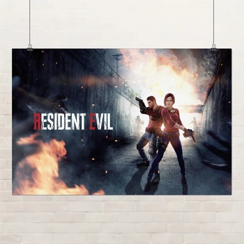 Постер Обитель зла, Resident Evil, Леон Кеннеди и Клэр Редфилд, A3 28×42 см (id2970)