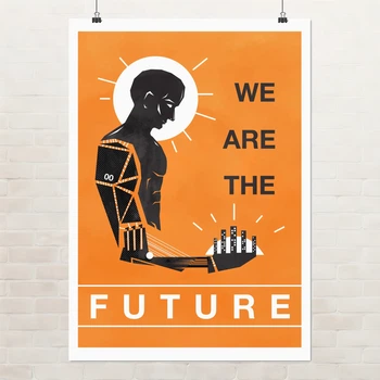Постер Deus Ex: We're the future, киберпанк, робот, sci-fi, технологии будущего, мотивация, A3 42×30 см (id1629)