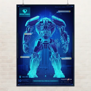Постер Тихоокеанский Рубеж, Pacific Rim, меха, робот, кайдзю, A3 42×30 см (id1786)