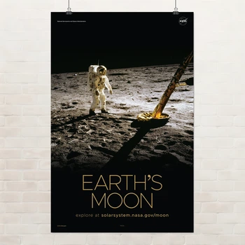 Постер Луна, спутник Земли, Moon, NASA, НАСА, космос, астрономия, A3 42×27 см (id7122)