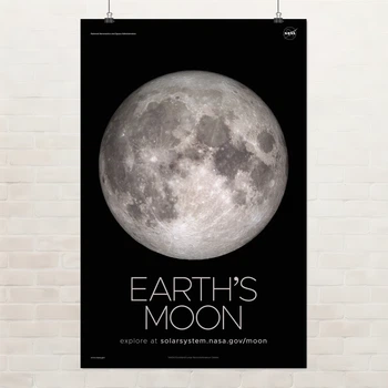 Постер Луна, спутник Земли, Moon, NASA, НАСА, космос, астрономия, A3 42×27 см (id7119)