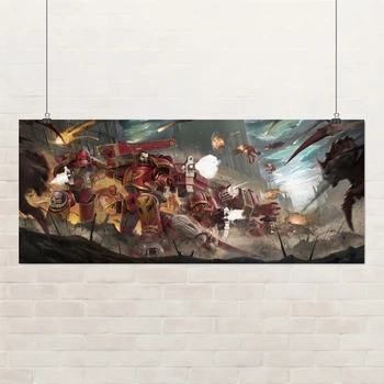 Постер Вархаммер 40000, Кровавые Ангелы, тираниды, Warhammer 40000, W40K, Blood Angels, A1 60×144 см (id7237)