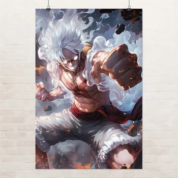 Постер Большой Куш, Ван Пис, Монки Д. Луффи, One Piece, Monkey D. Luffy, аниме, A3 42×30 см (id7044)