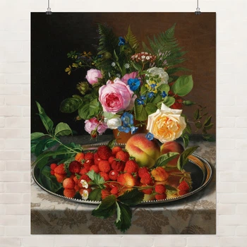 Постер Отто Дидрик Оттесен, Дарунки природи, Still Life, репродукція картини, A3 30×36 см (id7039)