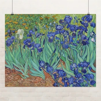 Постер Ирисы, Винсент ван Гог, Irises, Vincent van Gogh, интерьерный декор, A3 30×38 см (id6820)