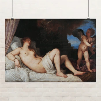 Постер Даная, Тициан, Titian, Danae, A3 29×42 см (id6979)