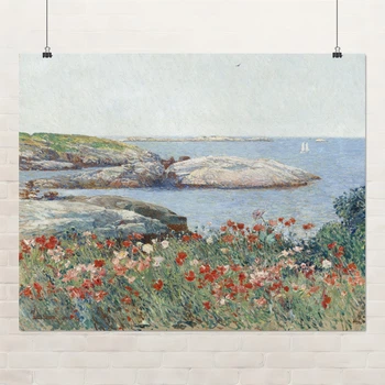 Постер Чайльд Гассам, Маки на острове Шолс, Childe Hassam, Poppies, A1 60×75 см (id7018)