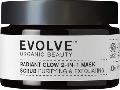 Маска-скраб для обличчя Evolve Organic Beauty Radiant Glow 2 в 1 очищувальна 30 мл (5060200048962)