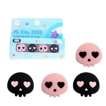 Набор из 4 накладок на стики для PlayStation Vita Skull Black/Pink