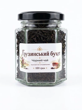Грузинский букет черный чай в стеклянной банке, 65 г