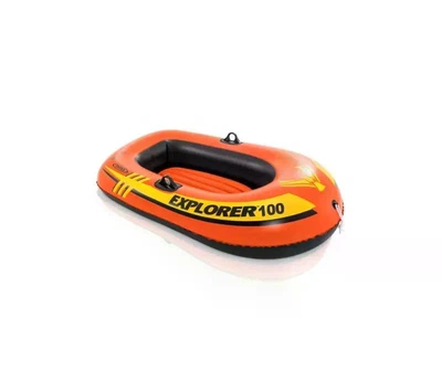 Надувная лодка Intex 58329 Explorer 100 оранжевая одноместная до 55 кг виниловая 2-х камерная компактная 147х84 см (9-163-58329)