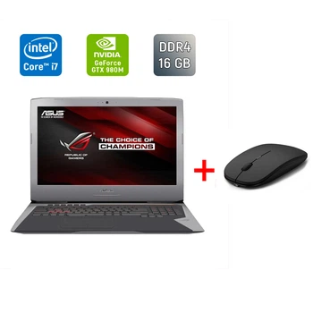 Ігровий ноутбук Б-клас Asus ROG G752VY / 17.3" (1920x1080) IPS / Intel Core i7-6700HQ (4 (8) ядра по 2.6 - 3.5 GHz) / 16 GB DDR4 / 500 GB SSD / nVidia GeForce GTX 980M, 4 GB GDDR5, 256-bit / WebCam / HDMI б/в + Подарунок Бездротова миша / USB