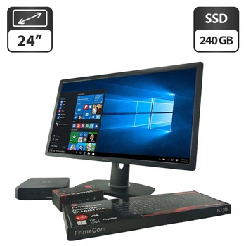 Комплект ПК: неттоп Asus Chromebox 3 USFF / Intel Core i7-8550U (4 (8) ядра по 1.8 - 4.0 GHz) / 4 GB DDR4 / 240 GB SSD / Intel UHD Graphics 620 + Монитор 24" (1920x1080) TN б/у