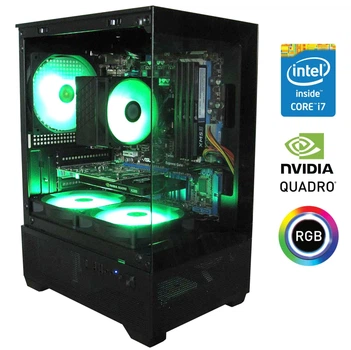 Игровой ПК Aura Elite Pro Tower / Intel Core i7-860 (4 (8) ядра по 2.8 - 3.47 GHz) / 16 GB DDR3 / 120 GB SSD + 1000 GB HDD / nVidia Quadro K2200, 4 GB GDDR5, 128-bit / Win 10 Pro б/у