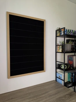 Стенд/панель/дошка для шевронів і патчів, XL (60x90см), дерев'яна рамка, чорні смужки