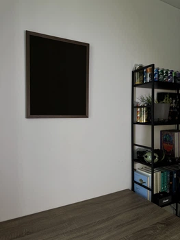 Стенд/панель/дошка для шевронів і патчів, M (40x50см), рамка темне дерево, чорна велкротканина