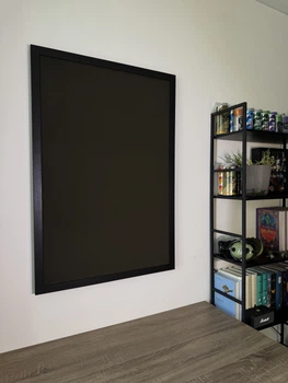 Стенд/панель/дошка для шевронів і патчів, XL (60x90см), чорна рамка, суцільна тканина хакі