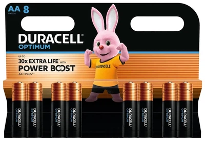 Батарейка щелочная Duracell Optimum, 8xAA/LR6, 1.5V, блистер 8шт