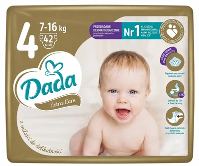 Підгузники Dada extra care 4 Maxi (7-16 кг) 42 шт Дада