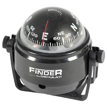 Компас на яхту катер Finder 50 мм 15° черный с подсветкой и компенсаторами Osculati (25.170.01)