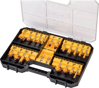 Набір фрез DeWalt HM до вертикального фрезера 8 мм 22 шт. (DT90017-QZ)