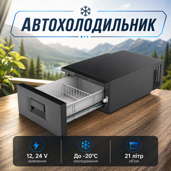 Компрессорный автохолодильник Alpicool D30 на 21 литр Портативный автомобильный холодильник для путешествий 12, 24 В Морозильная камера для автомобиля до - 20