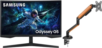 Набор Монитор 27" Samsung Odyssey G5 S27CG550 Black (LS27CG550EIXUA) + Настольное крепление для монитора ITech LDT63-C012GL 17"-32"