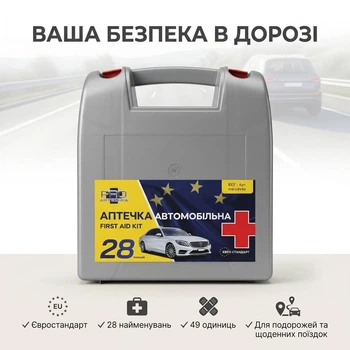 Аптечка автомобильная «Евростандарт» DIN 13164 BASED PRO-Aptechka (28 предмета (49 шт))