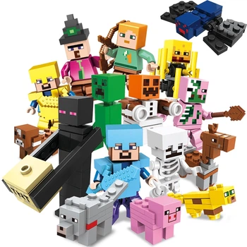 Конструктор Minecraft SJ82006 Набор фигурок персонажей 16 шт. 205 деталей Майнкрафт MineWorld My World