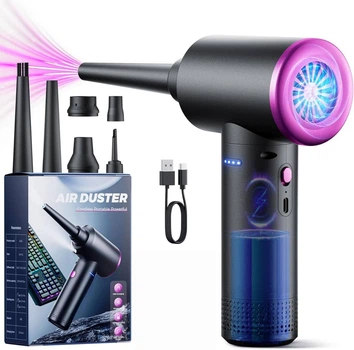 Электрический беспроводной Air Duster AD36 100000 об/мин, с LED-подсветкой и 6 насадками, три скорости , аэрдастер, воздушка, насос для надувных матрасов