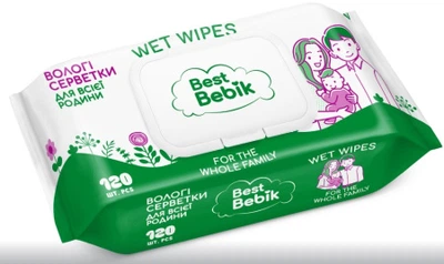 Салфетки влажные 120шт Best Bebik с клапаном