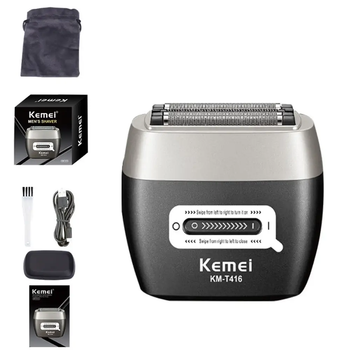 Бездротова чоловіча електробритва Kemei KM-T416 акумуляторний шейвер USB Type-C з LED-дисплеєм 3 швидкості