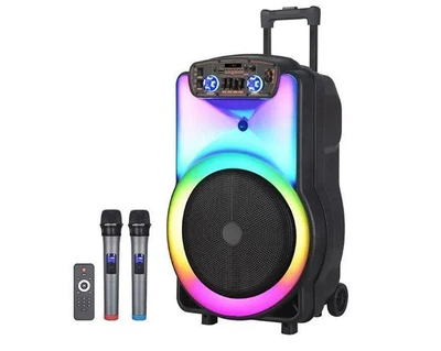 Акустическая переносная колонка ZXX-1520 300Вт 15" TWS/FM/USB/TF/BT/REC/LED/2MIC/ДК