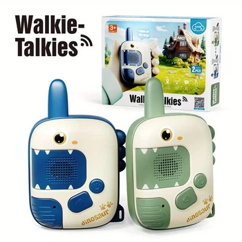 Іграшкові рації Walkie-Talkies Dinosaur, набір 2 шт, дитячі портативні рації для дому, вулиці, походів і кемпінгу, синій/зелений