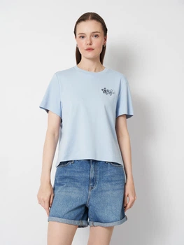 Футболка хлопковая женская Vero Moda 10311633 S Cashmere Blue (5715871669908)