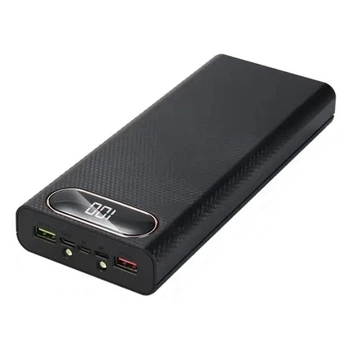 Корпус Multi-powerbank PD216, PD, QC 22.5W, під елементи 21700 до 6 шт, USB-A, Type-C, MicroUSB, Lightning, Black