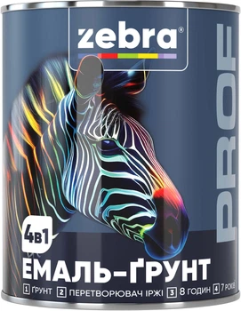 Емаль-ґрунт Zebra серія PROF 1111 011P 2.5 кг Білий матовий (4823048031487)